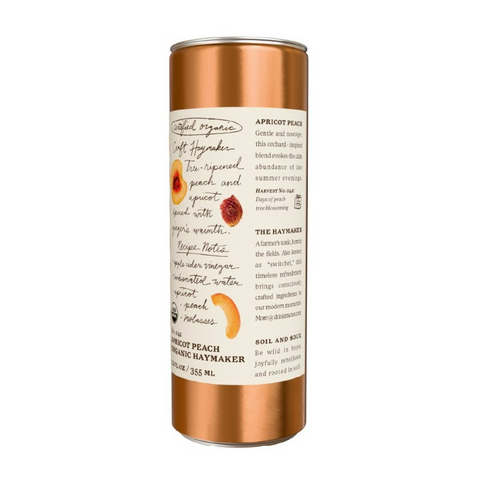 Tractor Beverage Haymaker Organic Sparkling Tonic with Apple Cider Vinegar - Apricot Peach - 12oz Can