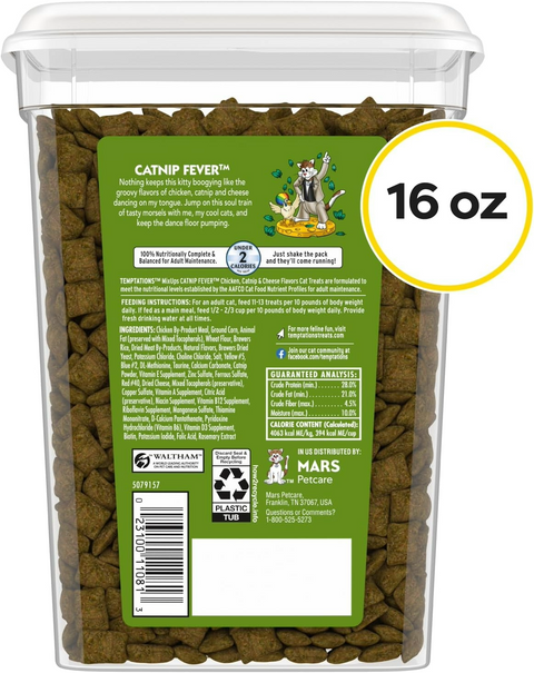 Temptations Classic Crunchy and Soft Cat Treats - Catnip Fever - 16 Ounce