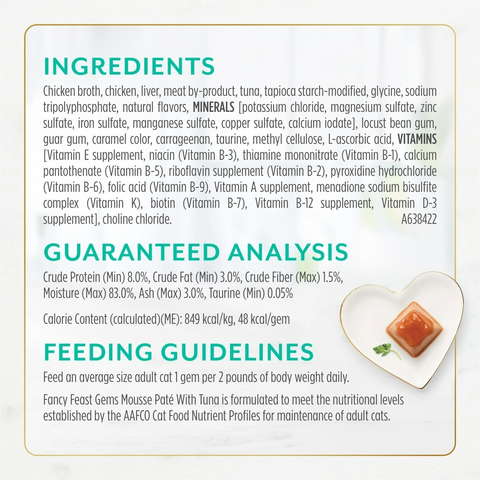 Purina Fancy Feast Gems Pate Mousse Cat Food - Tuna - 2 Pack