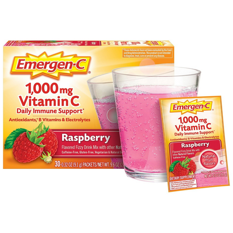 Emergen-C Vitamin C 1000mg Powder with Antioxidants Fizzy Drink Mix - Raspberry - 30ct Box